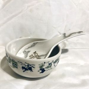 Vintage Sterling China US States Pattern Mug & American Attelier Little Spoon